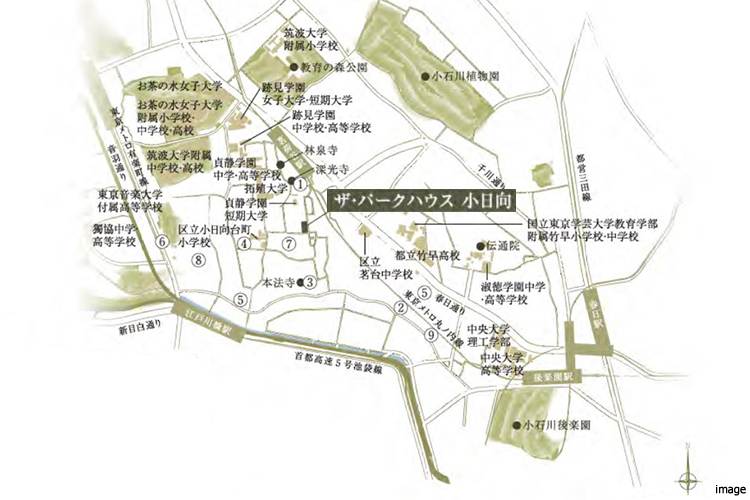 現地周辺概念図｜ザ・パークハウス小日向